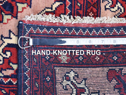 Tribal & Geometric hand-knotted wool runner in Pink & Pink Sand, 3' x 19' — SKU O080237 (view 5)