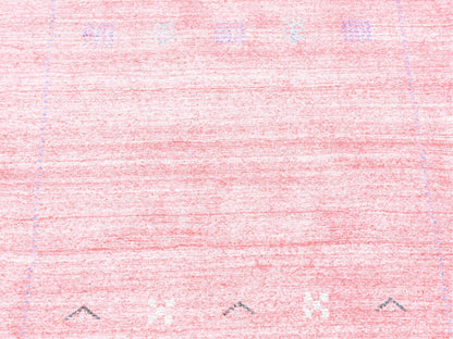 Modern / Contemporary hand-knotted wool/art silk runner in Pink, 2'6" x 17'10" — SKU O080238 (view 2)