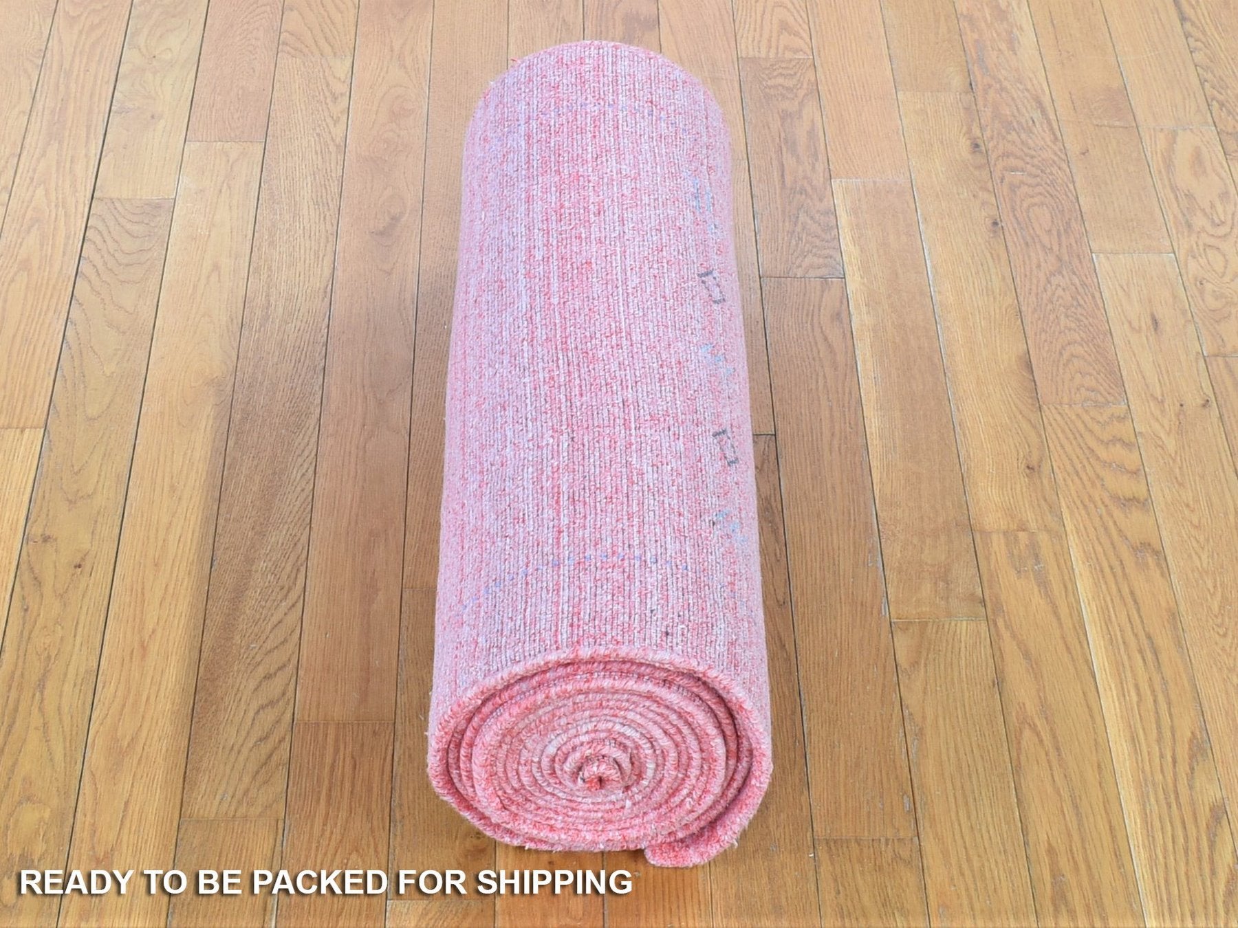 Modern / Contemporary hand-knotted wool/art silk runner in Pink, 2'6" x 17'10" — SKU O080238 (view 6)