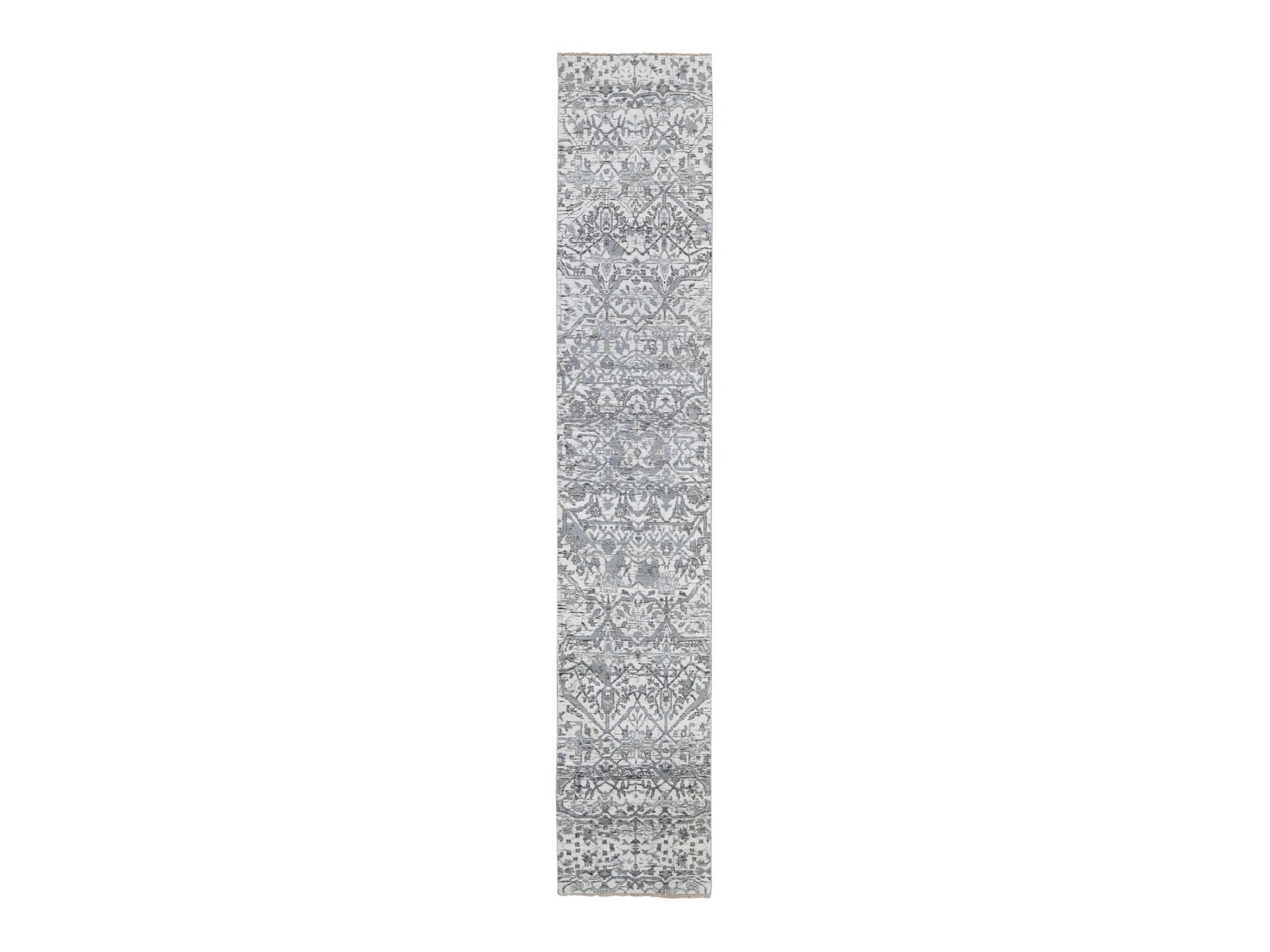 Oushak Oushak hand-knotted wool runner in Ivory, 2'7" x 14'1" — SKU O080240