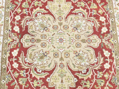 Kashan Fine Oriental hand-knotted new zealand wool runner in Red & Ivory, 2'6" x 17'10" — SKU O080248 (view 2)