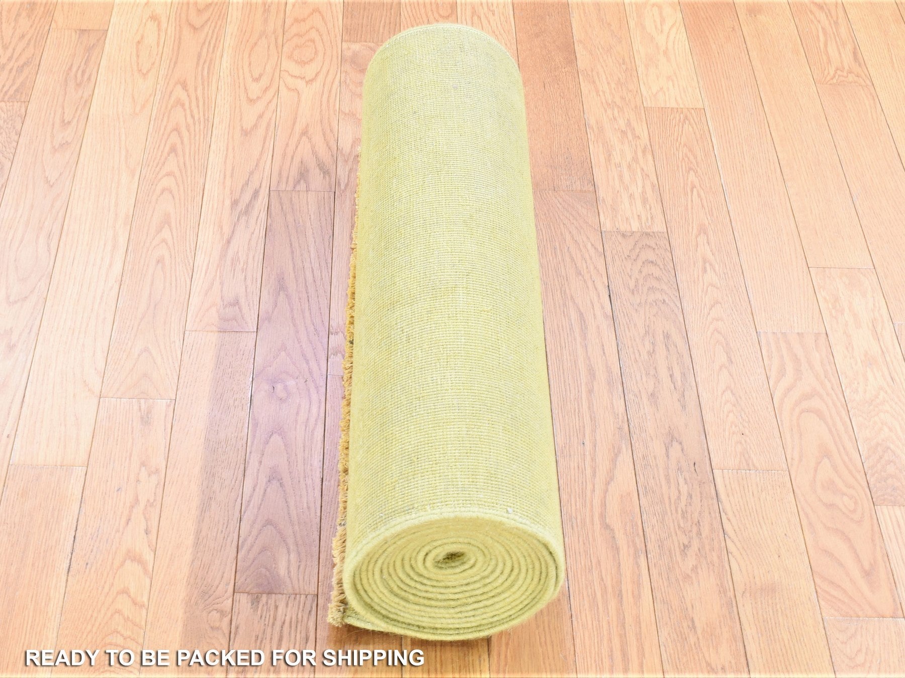 Peshawar Vintage hand-knotted wool runner in Overdyed & Yellow, 2'6" x 15'10" — SKU O080249 (view 6)