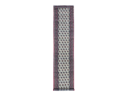 Tribal Tribal & Geometric hand-knotted wool runner in Ivory & Red, 2'10" x 13'2" — SKU O080255