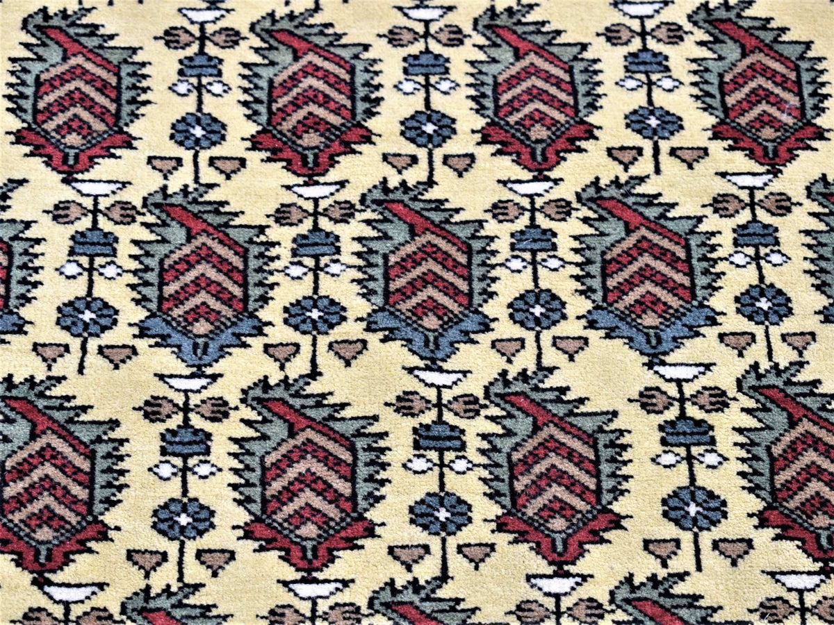 Tribal Tribal & Geometric hand-knotted wool runner in Ivory & Red, 2'10" x 13'2" — SKU O080255 (view 2)