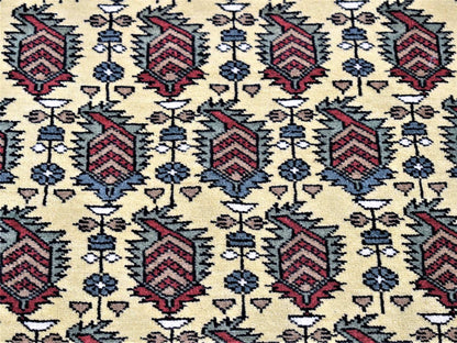 Tribal Tribal & Geometric hand-knotted wool runner in Ivory & Red, 2'10" x 13'2" — SKU O080255 (view 2)