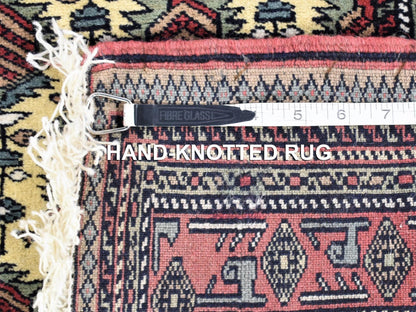 Tribal Tribal & Geometric hand-knotted wool runner in Ivory & Red, 2'10" x 13'2" — SKU O080255 (view 5)