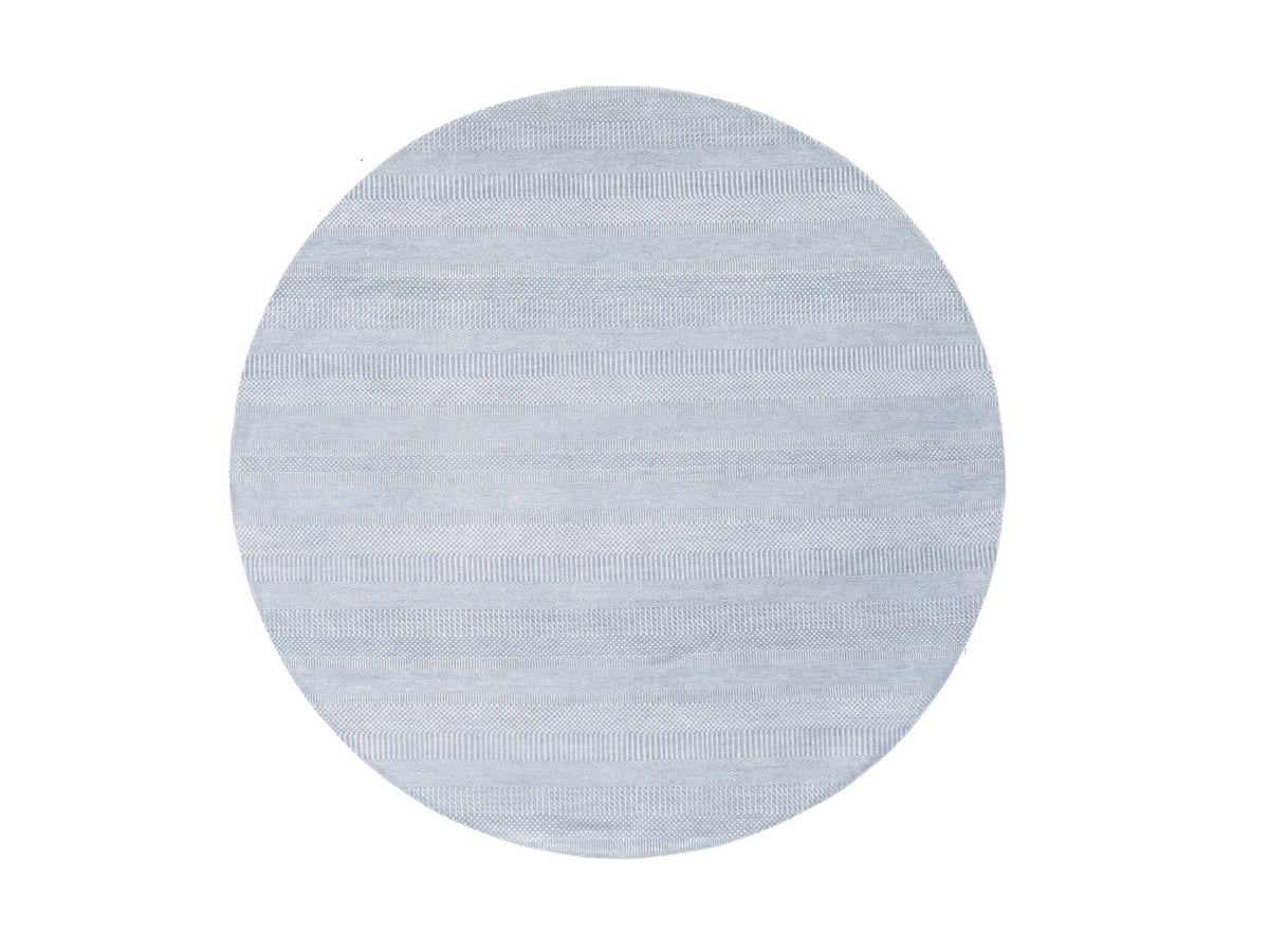 Gabbeh Modern / Contemporary hand-knotted wool/silk rug in Ivory, 7'9" x 7'9" — SKU O080257