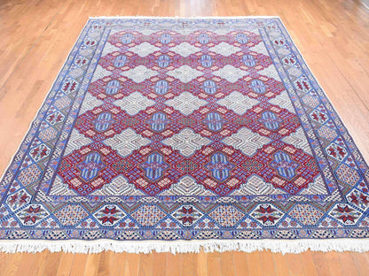 Red 9'7" x 13'2" Traditional Hand knotted Wool/Silk Rug - Sku: O080260