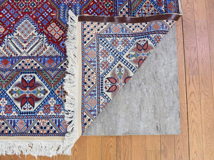 Red 9'7" x 13'2" Traditional Hand knotted Wool/Silk Rug - Sku: O080260