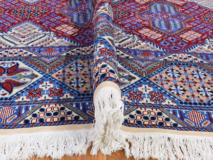 Red 9'7" x 13'2" Traditional Hand knotted Wool/Silk Rug - Sku: O080260