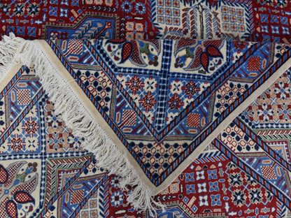Red 9'7" x 13'2" Traditional Hand knotted Wool/Silk Rug - Sku: O080260