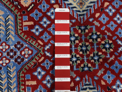 Red 9'7" x 13'2" Traditional Hand knotted Wool/Silk Rug - Sku: O080260