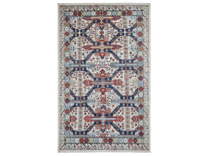 Peshawar Oushak hand-knotted wool rug in Ivory, 7'5" x 12'2" — SKU O080272