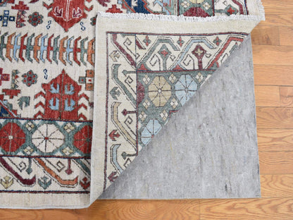 Peshawar Oushak hand-knotted wool rug in Ivory, 7'5" x 12'2" — SKU O080272 (view 4)