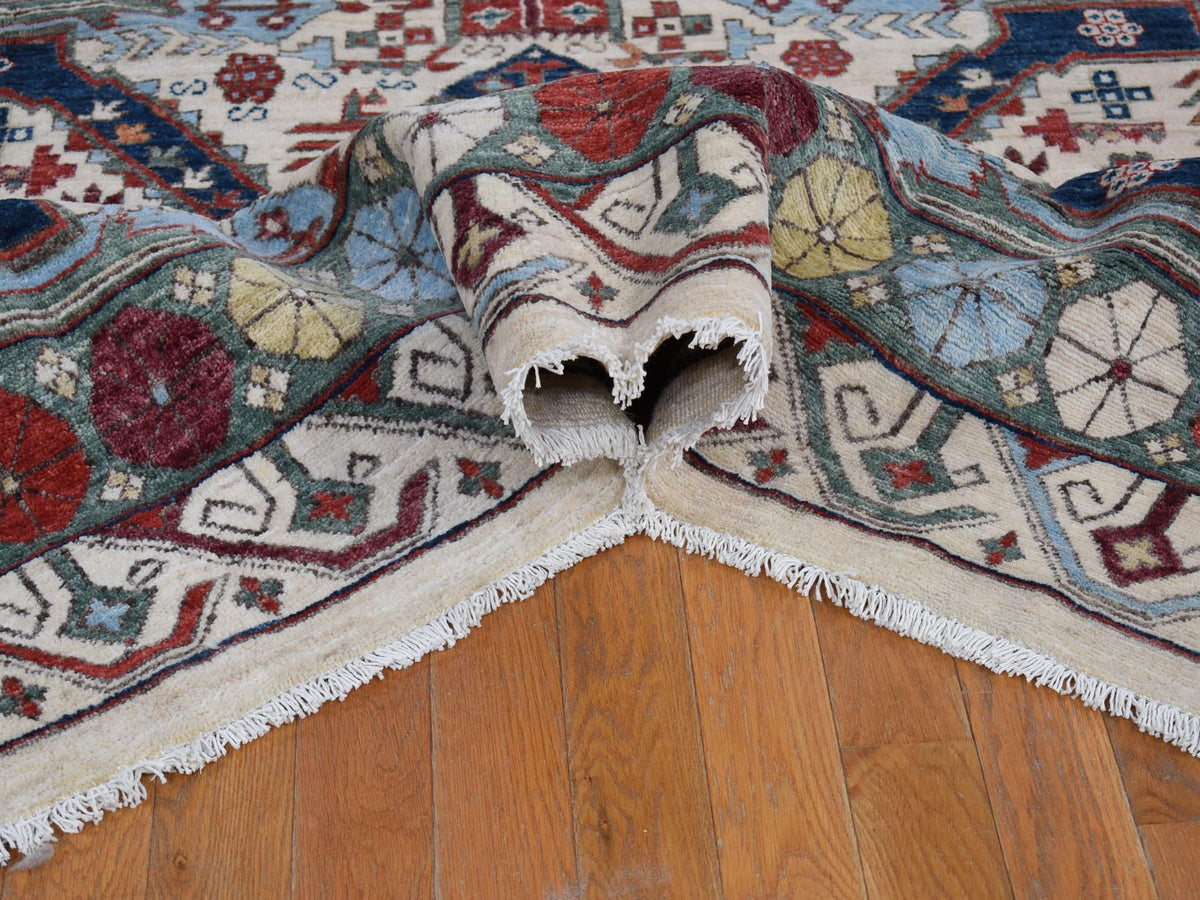 Peshawar Oushak hand-knotted wool rug in Ivory, 7'5" x 12'2" — SKU O080272 (view 5)
