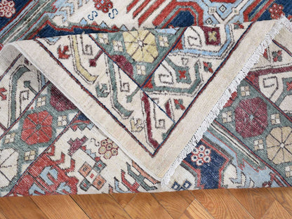 Peshawar Oushak hand-knotted wool rug in Ivory, 7'5" x 12'2" — SKU O080272 (view 6)