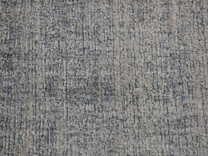 Blue 2'5" x 10'8" Modern and Contemporary Handloom Wool/Silk Rug - Sku: O080277