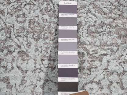 Green 4'0" x 9'9" Transitional Hand knotted Wool/Silk Rug - Sku: O080286