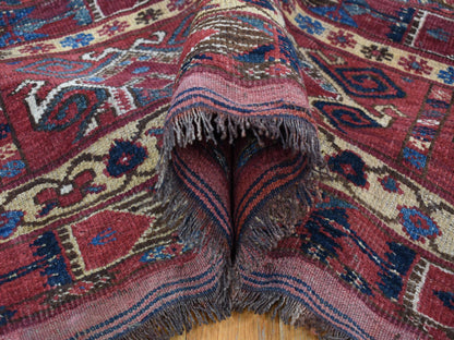 Blue 10'4" x 21'0" Antique Hand knotted Wool Rug - Sku: O080310