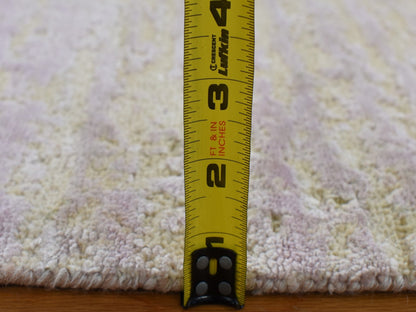 Green 2'0" x 3'0" Modern / Contemporary Hand knotted Wool/Silk Rug - Sku: O080315