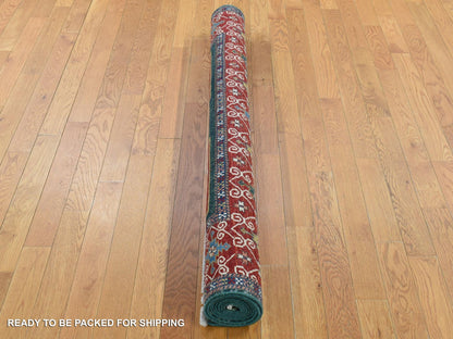 Kazak Kazak hand-knotted wool rug in Green & Red, 5'4" x 7'9" — SKU O080319 (view 5)
