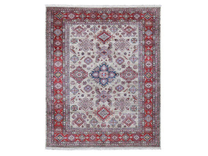 Beige 8'4" x 10'2" Kazak Hand knotted Wool Rug - Sku: O080323