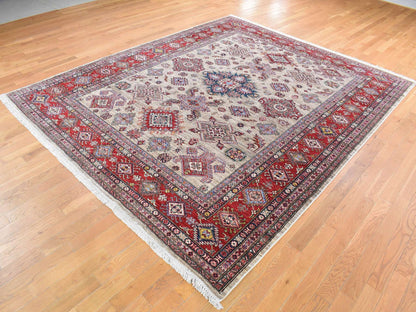 Beige 8'4" x 10'2" Kazak Hand knotted Wool Rug - Sku: O080323
