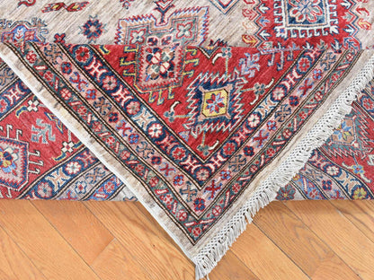 Beige 8'4" x 10'2" Kazak Hand knotted Wool Rug - Sku: O080323