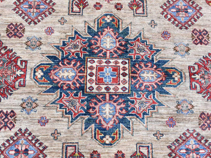 Beige 8'4" x 10'2" Kazak Hand knotted Wool Rug - Sku: O080323