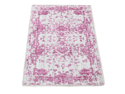 Modern / Contemporary hand-knotted wool rug in Pink, 2' x 3' — SKU O080332