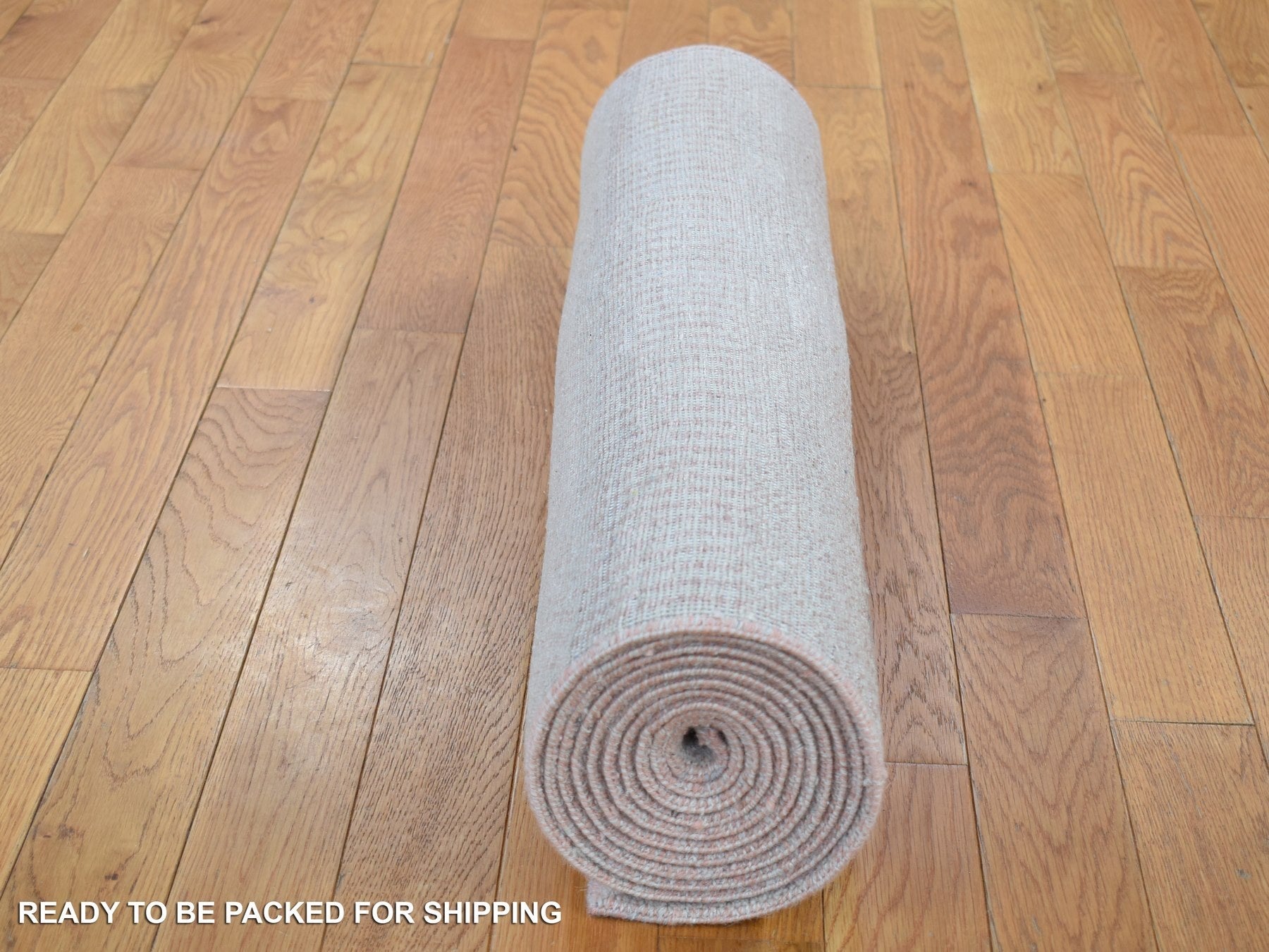 Gabbeh Modern / Contemporary hand-knotted wool/silk runner in Gray, 2'6" x 11'3" — SKU O080338 (view 4)