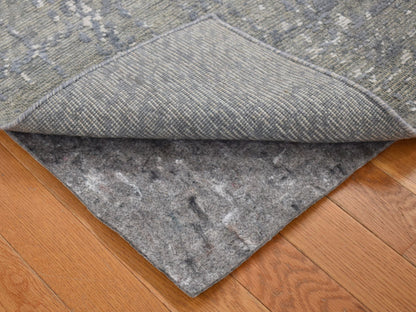 Grey 2'1" x 3'1" Modern / Contemporary Hand knotted Wool/Silk Rug - Sku: O080350