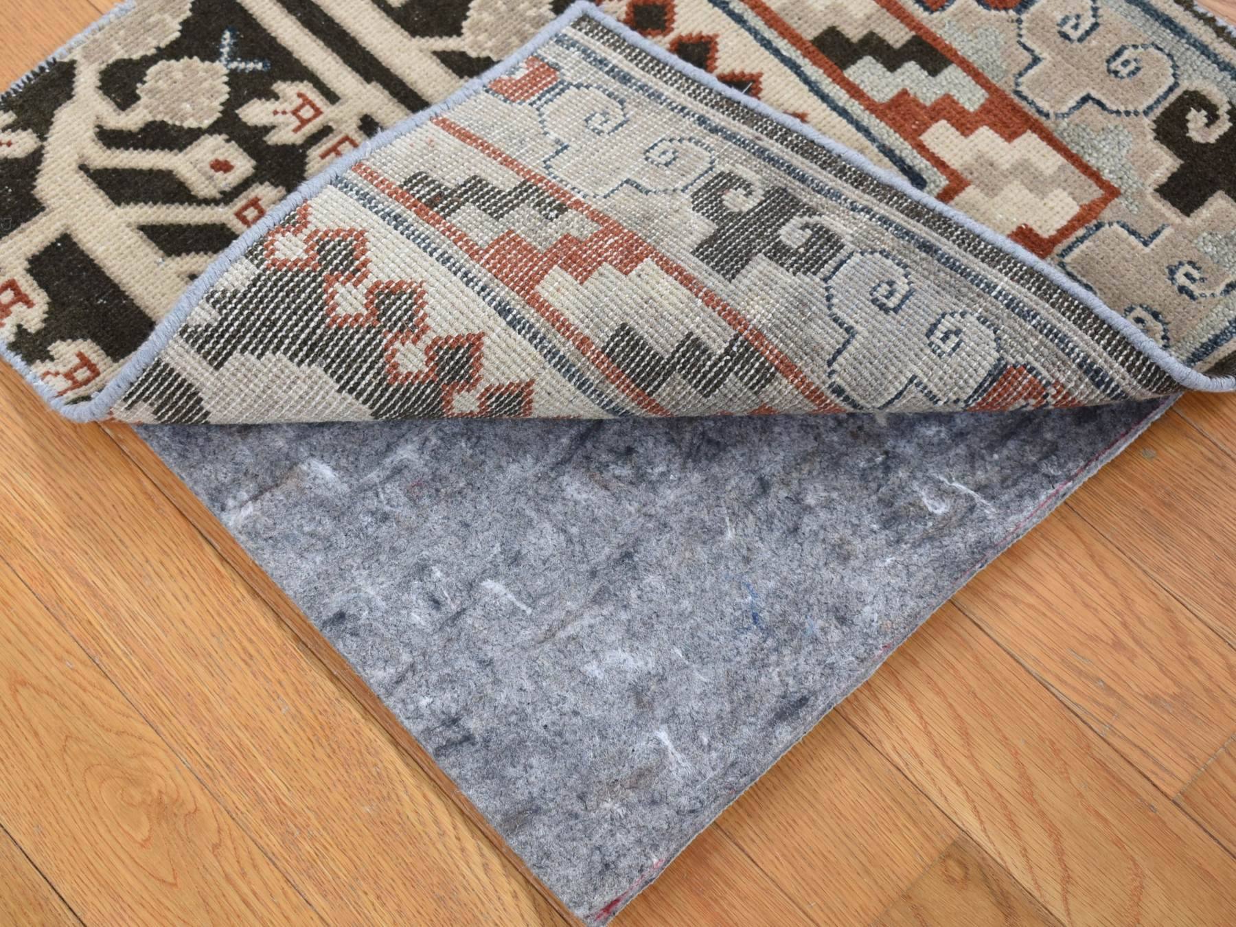 Samarkand Khotan hand-knotted wool rug in Brown & Gray, 2' x 2'1" — SKU O080357 (view 2)