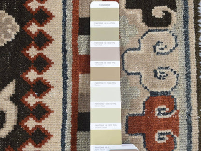 Brown 2'0" x 2'1" Khotan and Samarkand Hand knotted Wool Rug - Sku: O080357