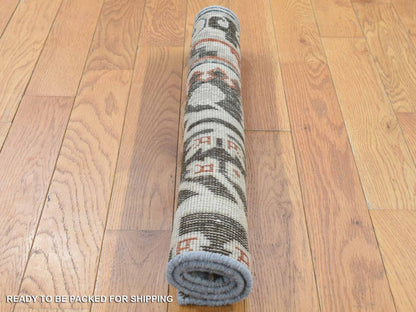 Brown 2'0" x 2'1" Khotan and Samarkand Hand knotted Wool Rug - Sku: O080357