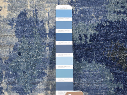 Blue 2'0" x 3'0" Modern and Contemporary Hand knotted Wool Rug - Sku: O080367
