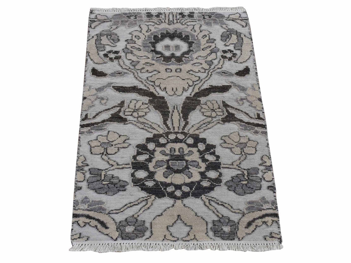 Oushak Oushak hand-knotted wool rug in Ivory, 2'1" x 3'1" — SKU O080377