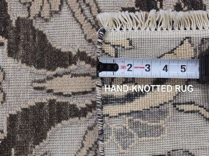 Ivory 2'1" x 3'1" Oushak And Peshawar Hand knotted Wool Rug - Sku: O080377