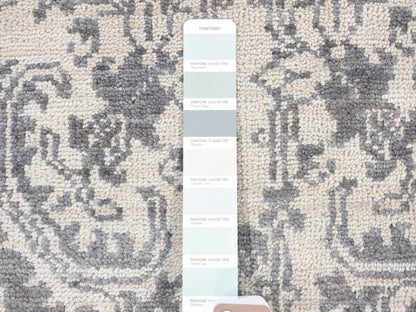 Tribal & Geometric hand-knotted wool/silk rug in Ivory, 7'9" x 10' — SKU O080382 (view 7)