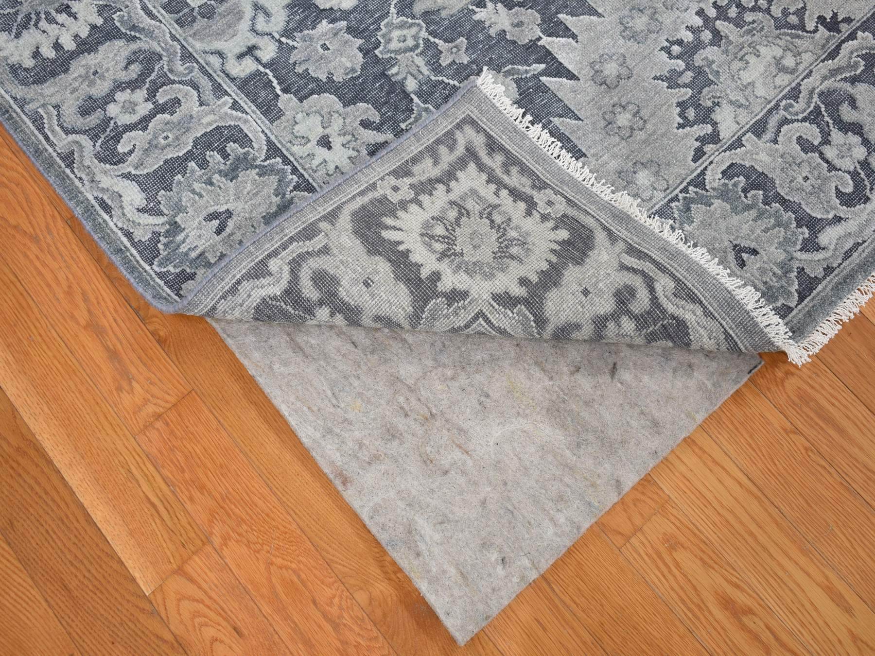 Oushak Oushak hand-knotted wool/silk rug in Gray & Charcoal Gray, 7'10" x 10'2" — SKU O080385 (view 4)