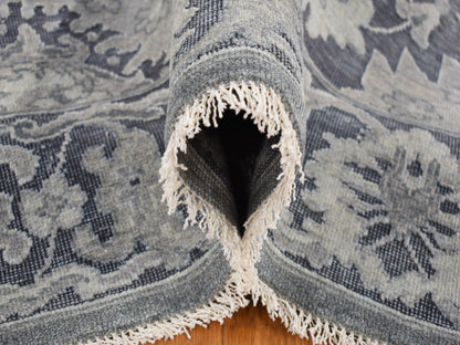 Oushak Oushak hand-knotted wool/silk rug in Gray & Charcoal Gray, 7'10" x 10'2" — SKU O080385 (view 5)