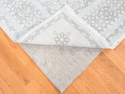 Blue 8'1" x 10'5" Mamluk Hand knotted Wool/Silk Rug - Sku: O080391