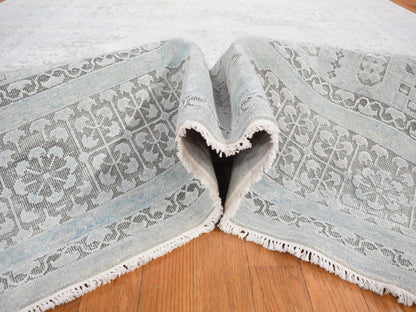 Blue 8'1" x 10'5" Mamluk Hand knotted Wool/Silk Rug - Sku: O080391