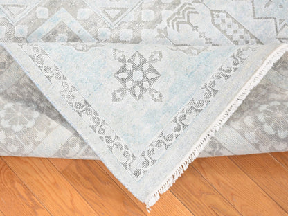 Blue 8'1" x 10'5" Mamluk Hand knotted Wool/Silk Rug - Sku: O080391