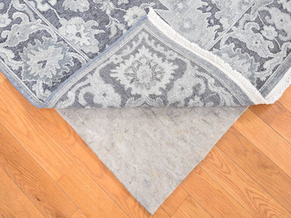 Oushak Oushak hand-knotted wool/silk rug in Gray, 7'10" x 10'4" — SKU O080392 (view 4)