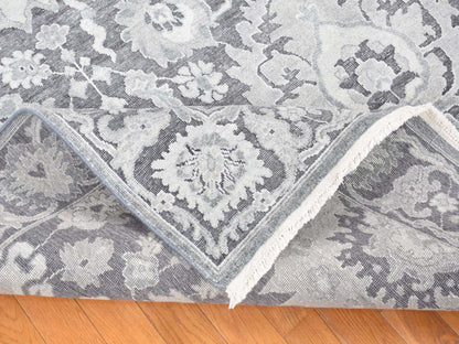 Oushak Oushak hand-knotted wool/silk rug in Gray, 7'10" x 10'4" — SKU O080392 (view 6)