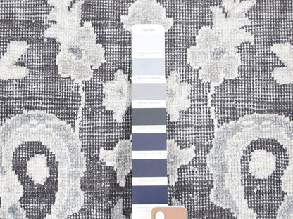 Oushak Oushak hand-knotted wool/silk rug in Gray, 7'10" x 10'4" — SKU O080392 (view 7)
