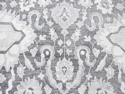 Oushak Oushak hand-knotted wool/silk rug in Gray, 7'10" x 10'4" — SKU O080392 (view 8)