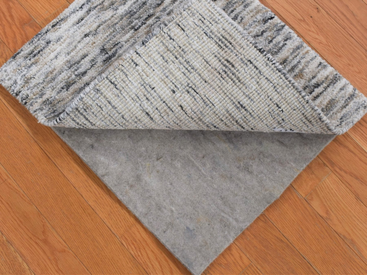 Modern / Contemporary hand-knotted wool/silk rug in Brown, 1'9" x 2'1" — SKU O080398 (view 2)