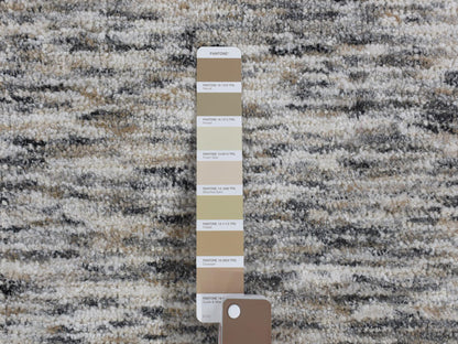 Brown 1'9" x 2'1" Modern / Contemporary Handloom Wool/Silk Rug - Sku: O080398